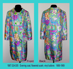 Coat, Female, Evening, Flowered Surah, Lime Large Buttons by 024