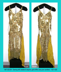 Dress, Evening, Beaded, Gold, Poor by 025