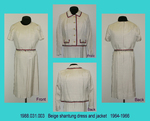 Dress+Chanel Jacket, Beige Shantung, Red/White/Blue/Beige Trim by 031