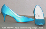 Shoes, Pumps, Satin, Aqua, Spike Heel, Pointed Toes by 033