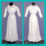 Dress, Lingerie, White Voile, Embroidered, Monobosom by 034