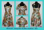 Dress, Evening+Jacket, Ikat Taffeta, Net Petticoat, Rust/Jade by 035