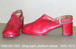 Shoes, Sling-Back, Red Platform, Chunky Heels by 041