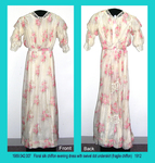 Dress, Floral Chiffon, Swivel-Dot China Silk by 042