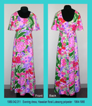 Dress, Evening, Hawaiian Floral, Poly Satin Lutesong by 042