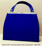 Purse, Royal Blue Patent, Snap Closure, Patent Strap by 045