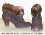 Shoes, Boots, Brown Suede, Fur, Ankle, High Heel by 048