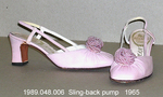 Shoes, Sling-Back Pump, Pink Kidskin, Beaded Rosette by 048