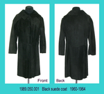 Coat, Female, Black Suede, Full Length, Roll Collar by 050