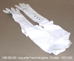 Gloves, Long White French Kid, 18 Button by 000