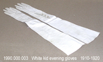 Gloves, Long White Kid, 12 Button by 000
