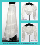 Dress, 4-Piece, White, Lawn, Net, Bertha Collar, Sash, Petticoat by 001