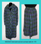 Coat+Skirt, Wool Multi Color Plaid, Leather, B. Cashin by 035