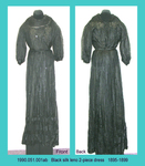 Dress, 2-Piece,Black Silk Leno, Full Sleeves, High Neckline by 051