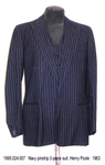 Suit, Male, 3-Piece, Dark Navy Pinstripe, Henry Poole Custom by 024