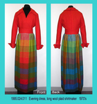 Dress, Evening, Long Wool Plaid Shirtmaker, Bright by 024