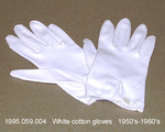Gloves, Shorties, White Cotton by 059