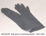 Gloves, Black Embossed Double-cloth, 8 Buttons by 059