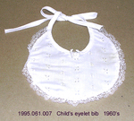 Bib, Child, White Cotton Eyelet by 061