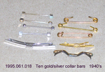 Jewelry, Male, 10 Gold/Silver Collar Bars by 061