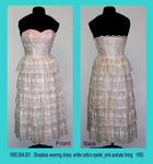 Dress, Evening, White Eyelet, Pink Net/Acetate, Strapless by 064