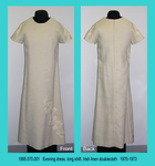 Dress, Long Shift, Tan Irish Linen, Lace Appliques by 070