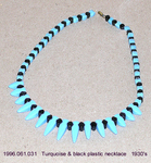Jewelry, Necklace, Turquoise/Black Plastic Beads, 17" by 061