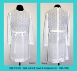 Dress, Shift, White Weft-Knit, Beads and Rhinestone Decoration by 075