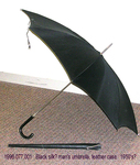 Umbrella, Male, Black Silk, Leather Case by 077