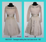Dress, Wedding, Short Champagne Lace, Peau de Soie by 078
