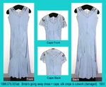 Dress+Cape, Bride's Going Away, Powder Blue Silk Crepe, Cutwork by 078