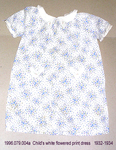 Dress, Hat, Child, Blue, Pink, Yellow on White Flowered Print by 079