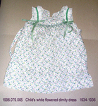 Dress, Child, Green/Pink/Yellow Flowered Print on White Dimity by 079