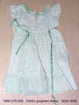Dress, Child, White/Green Check, Fagoting, Size 6 by 079