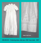 Dress, Baby, Christening, White Lawn, Eiffel Tower Embroidered by 086
