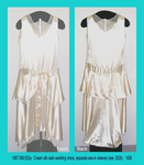 Dress, Wedding, Cream Silk Shift, Sleeveless+Separate Sleeves by 089
