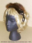 Hat, Small Whimsey, Mink on Wired Black Velvet by 090