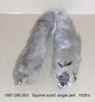 Scarf, Fur, Single Squirrel Pelt with Head by 090