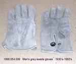 Gloves, Male, Grey Suede, 1 Black Snap by 054