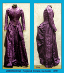 Dress, 2-Piece, Purple Silk Brocade, Bustle Skirt by 095