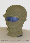 Hat, Male, WW2, Khaki Wool Knit Ski Mask with Brim by 094
