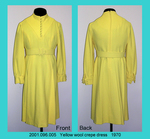Dress, Yellow Wool Crepe, Long Sleeves by 096