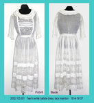 Dress, Teen, White Batiste, Lace Insertion, Boatneck Collar, Tucks by 103
