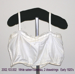 Bandeau,White Sateen, Drawstring/Lace Trim at Top, Elastic Bottom by 103