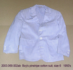 Suit, Children, Boy's Blue/ White Cotton Cord, Size 6, Pants+Jacket by 069