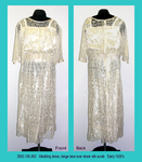 Dress, Wedding, Beige Lace Over Sheer Silk Ninon?/China Silk by 105