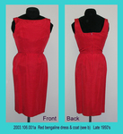 Dress+Coat, Red Bengaline, Sleeveless Dress/Trapeze Coat by 106