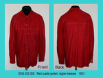 Jacket, Red Suede, Raglan Long Sleeves, Self Buttons by 052