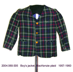 Jacket, Children, Boy's MacKenzie Plaid, Brass Buttons, Navy/Dark Green/Red/White by 069