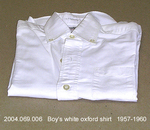 Shirt, Children, Boy's White Oxford, Button Down Collar by 069